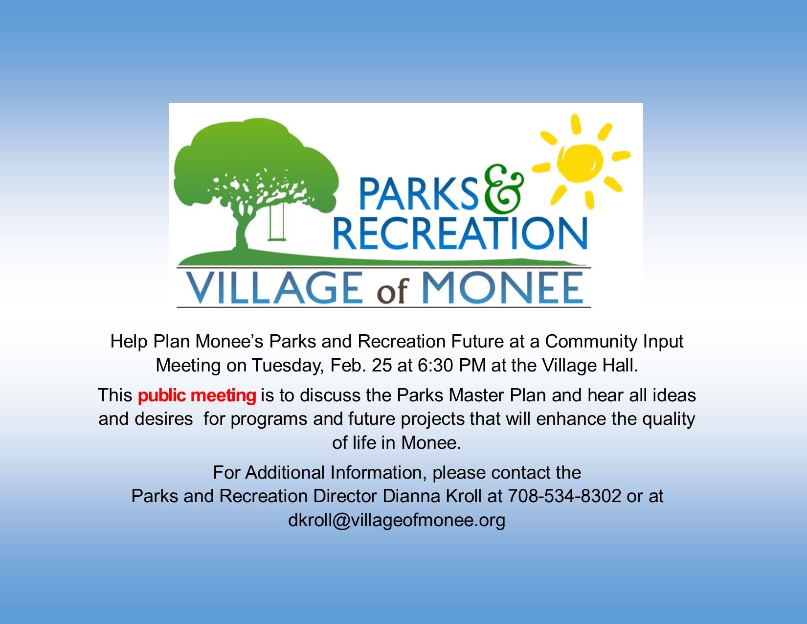 Parks public meeting