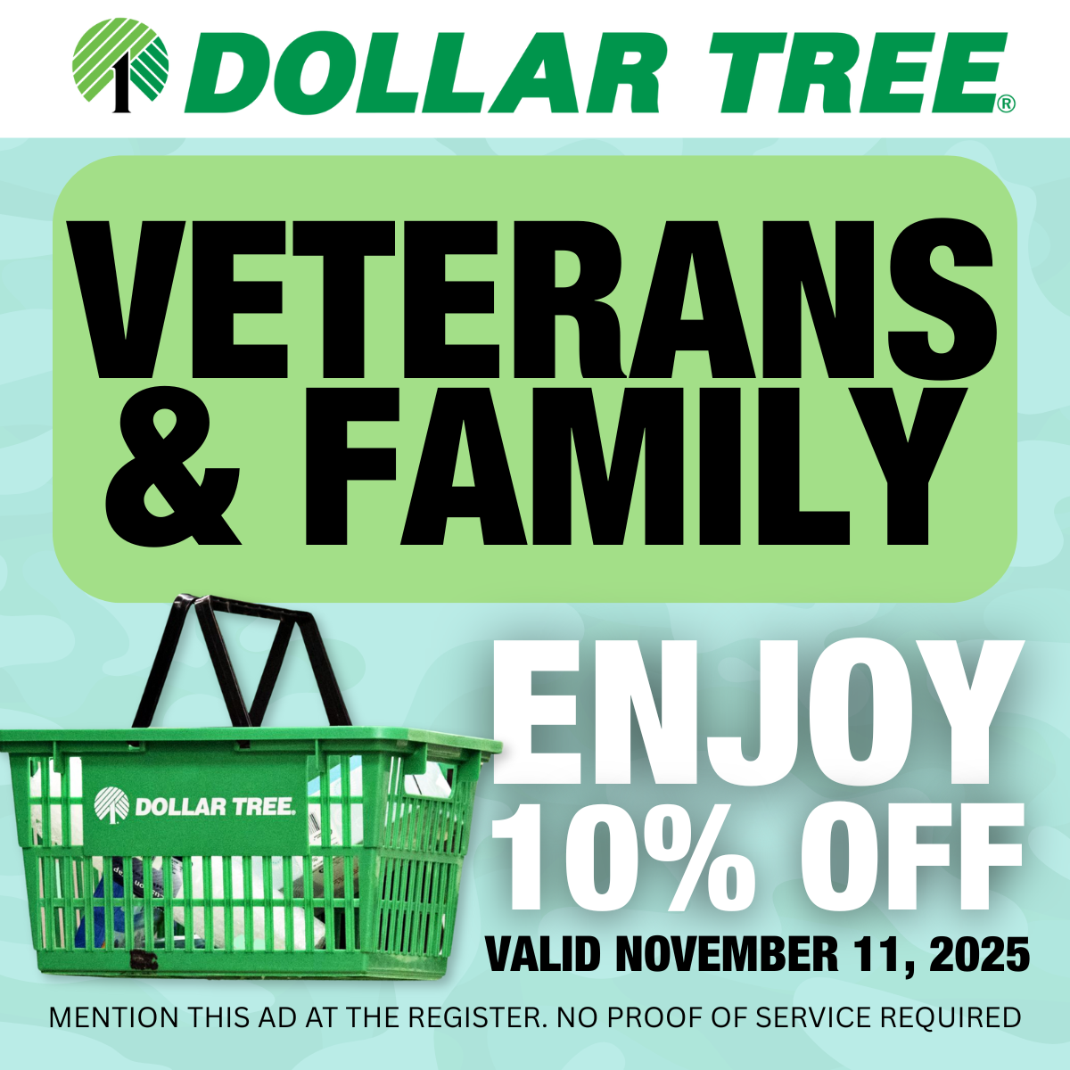 DT veterans day coupon