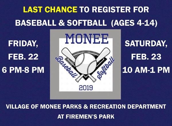 Last chance for baseball & softball registration 